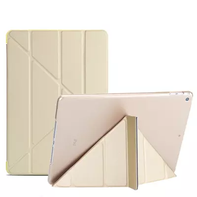Microsonic Apple iPad 9.7 2018 (A1893-A1954) Folding Origami Design Kılıf Gold