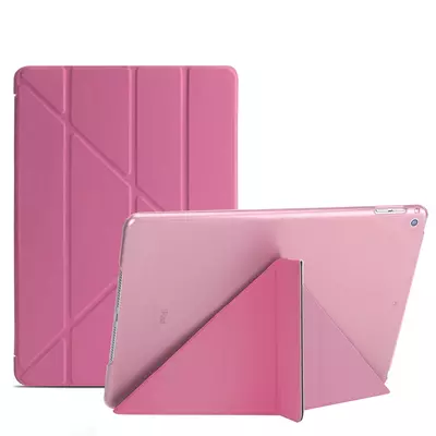Microsonic Apple iPad 9.7 2018 (A1893-A1954) Folding Origami Design Kılıf Pembe