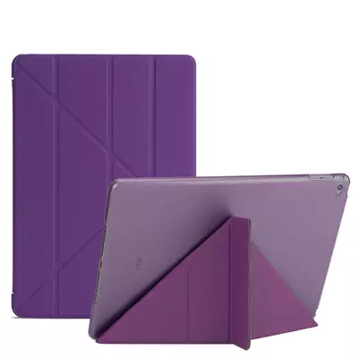 Microsonic Apple iPad Air 2 (A1566-A1567) Folding Origami Design Kılıf Mor