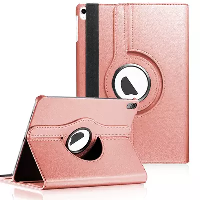 Microsonic Apple iPad Air 4 (2020) Kılıf 360 Rotating Stand Deri Rose Gold