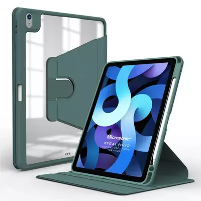 Microsonic Apple iPad Air 5.Nesil 2022 Kılıf (A2588-A2589-A2591) Regal Folio Koyu Yeşil