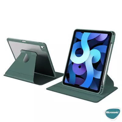 Microsonic Apple iPad Air 5.Nesil 2022 Kılıf (A2588-A2589-A2591) Regal Folio Koyu Yeşil