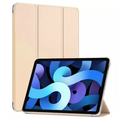 Microsonic Apple iPad Air 5.Nesil 2022 Kılıf (A2588-A2589-A2591) Slim Translucent Back Smart Cover Gold
