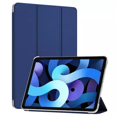 Microsonic Apple iPad Air 5.Nesil 2022 Kılıf (A2588-A2589-A2591) Slim Translucent Back Smart Cover Lacivert