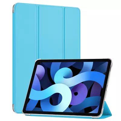Microsonic Apple iPad Air 5.Nesil 2022 Kılıf (A2588-A2589-A2591) Slim Translucent Back Smart Cover Mavi