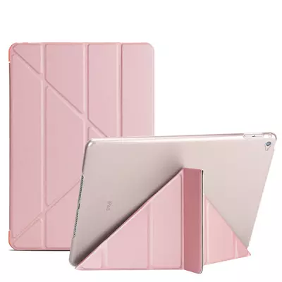 Microsonic Apple iPad Mini 4 (A1538-A1550) Folding Origami Design Kılıf Rose Gold
