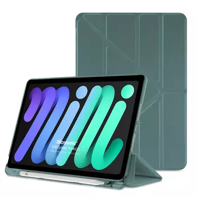 Microsonic Apple iPad Mini 6 2021 (A2567-A2568-A2569) Kılıf Origami Pencil Koyu Yeşil
