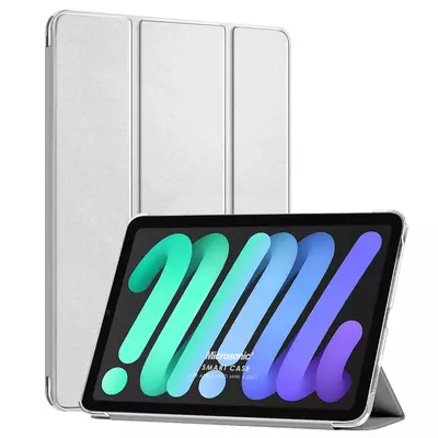 Microsonic Apple iPad Mini 6 2021 (A2567-A2568-A2569) Smart Case ve arka Kılıf Gümüş