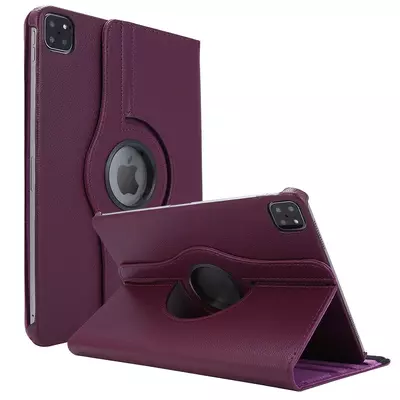 Microsonic Apple iPad Pro 11'' 2021 3. Nesil Kılıf (A2377-A2459-A2301-A2460) 360 Rotating Stand Deri Mor