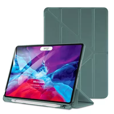 Microsonic Apple iPad Pro 11'' 2021 3. Nesil Kılıf (A2377-A2459-A2301-A2460) Origami Pencil Koyu Yeşil