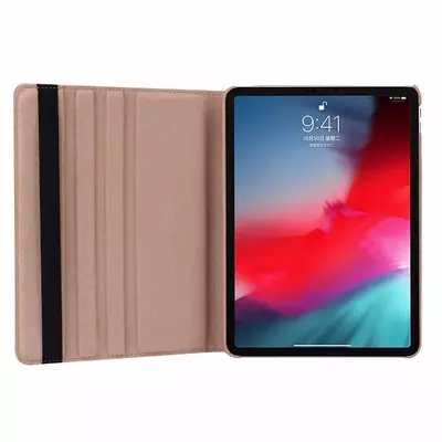 Microsonic Apple iPad Pro 12.9'' 2018 (A1876-A2014-A1895-A1983) Kılıf 360 Dönerli Stand Deri Gümüş