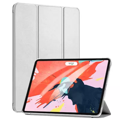 Microsonic Apple iPad Pro 12.9'' 2018 (A1876-A2014-A1895-A1983) Smart Case ve arka Kılıf Gümüş