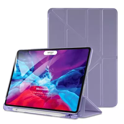 Microsonic Apple iPad Pro 12.9'' 2020 4.Nesil Kılıf (A2229-A2069-A2232) Origami Pencil Lila