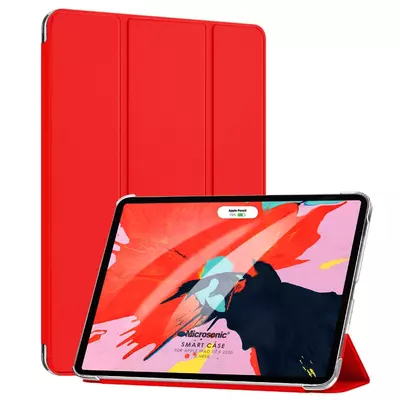 Microsonic Apple iPad Pro 12.9'' 2020 4.Nesil Kılıf, (A2229-A2069-A2232) Slim Translucent Back Smart Cover Kırmızı