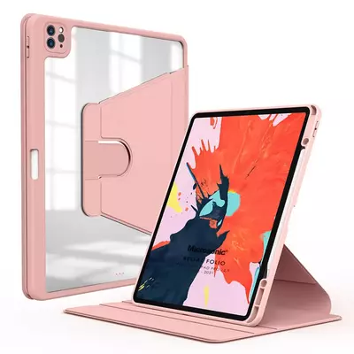 Microsonic Apple iPad Pro 12.9'' 2021 5. Nesil Kılıf (A2378-A2461-A2379-A2462) Regal Folio Pembe