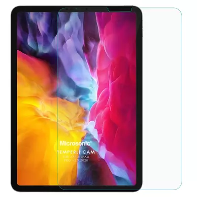 Microsonic Apple iPad Pro 12.9`` 2022 6. Nesil (A2436-A2764-A2437-A2766) Temperli Cam Ekran Koruyucu