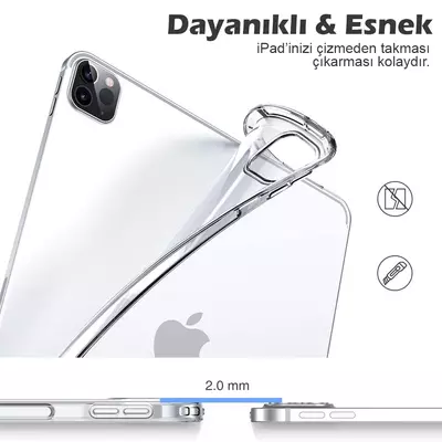 Microsonic Apple iPad Pro 12.9`` 2022 6. Nesil Kılıf (A2436-A2764-A2437-A2766) Transparent Soft Şeffaf