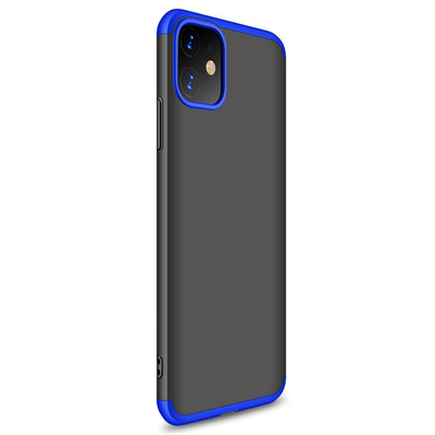 Microsonic Apple iPhone 11 Kılıf Double Dip 360 Protective AYS Siyah - Mavi