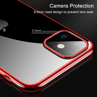 Microsonic Apple iPhone 11 Kılıf Skyfall Transparent Clear Kırmızı