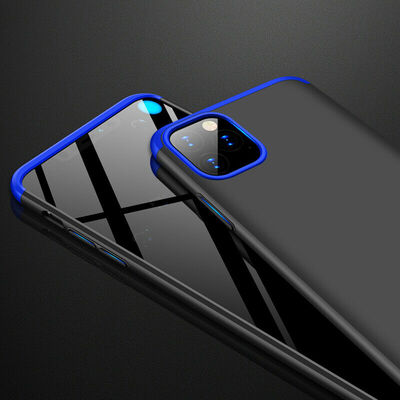 Microsonic Apple iPhone 11 Pro Kılıf Double Dip 360 Protective AYS Siyah - Mavi