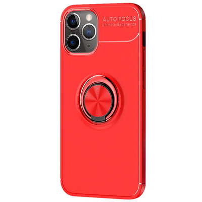 Microsonic Apple iPhone 11 Pro Kılıf Kickstand Ring Holder Kırmızı