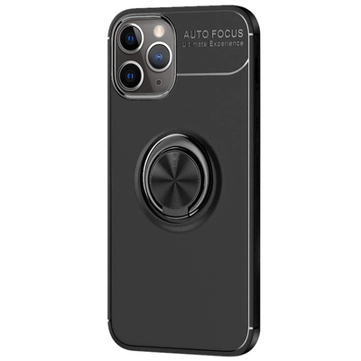Microsonic Apple iPhone 11 Pro Kılıf Kickstand Ring Holder Siyah