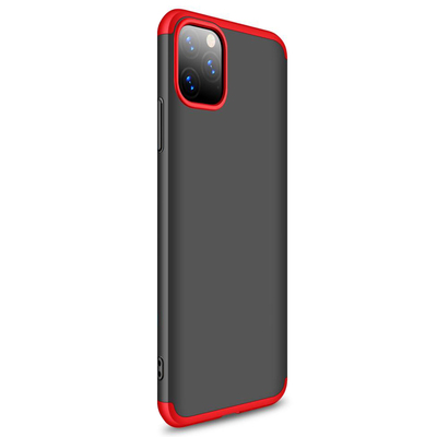 Microsonic Apple iPhone 11 Pro Max Kılıf Double Dip 360 Protective AYS Siyah - Kırmızı