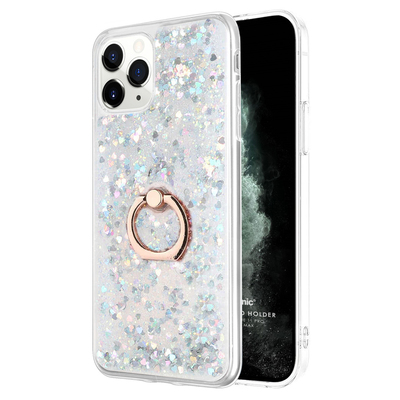 Microsonic Apple iPhone 11 Pro Max Kılıf Glitter Liquid Holder Gümüş