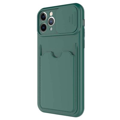 Microsonic Apple iPhone 11 Pro Max Kılıf Inside Card Slot Koyu Yeşil