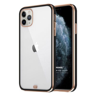 Microsonic Apple iPhone 11 Pro Max Kılıf Laser Plated Soft Siyah