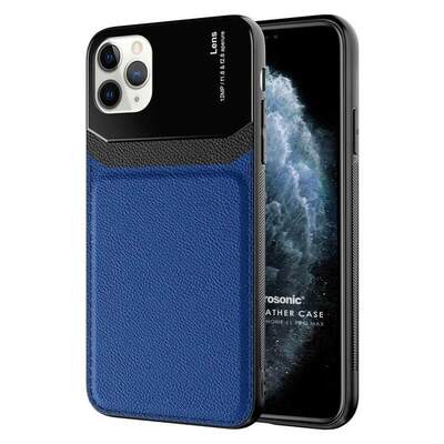 Microsonic Apple iPhone 11 Pro Max Kılıf Uniq Leather Lacivert