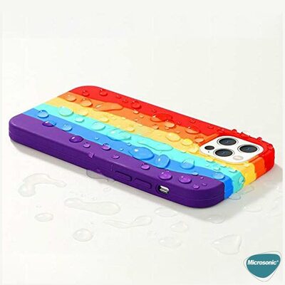 Microsonic Apple iPhone 11 Pro Max Kılıf Painted Rainbow Pattern Renkli