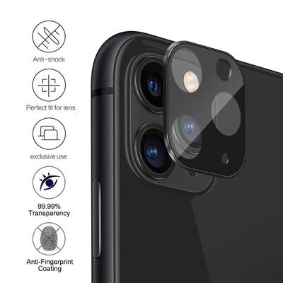 Microsonic Apple iPhone 11 Pro Max V2 Kamera Lens Koruyucu Siyah