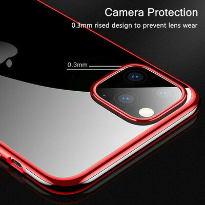 Microsonic Apple iPhone 11 Pro Kılıf Skyfall Transparent Clear Kırmızı