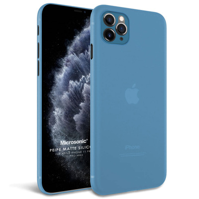 Microsonic Apple iPhone 11 Pro Kılıf Peipe Matte Silicone Mavi