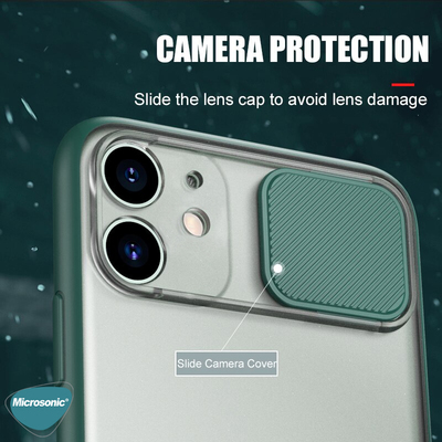 Microsonic Apple iPhone 11 Kılıf Slide Camera Lens Protection Kırmızı