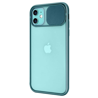 Microsonic Apple iPhone 11 Kılıf Slide Camera Lens Protection Koyu Yeşil