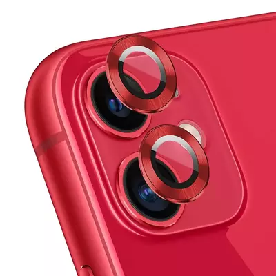 Microsonic Apple iPhone 11 Tekli Kamera Lens Koruma Camı Kırmızı