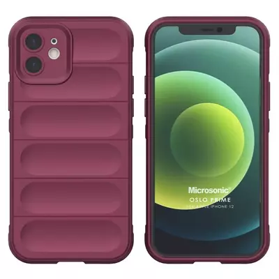 Microsonic Apple iPhone 12 Kılıf Oslo Prime Bordo