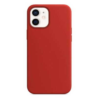 Microsonic Apple iPhone 12 Kılıf Liquid Lansman Silikon Koyu Kırmızı