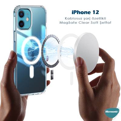 Microsonic Apple iPhone 12 Kılıf MagSafe Clear Soft Şeffaf