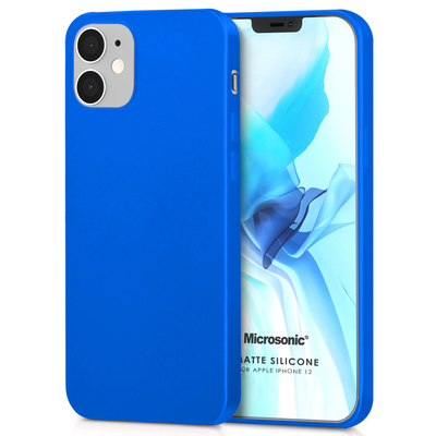 Microsonic Apple iPhone 12 Kılıf Matte Silicone Mavi