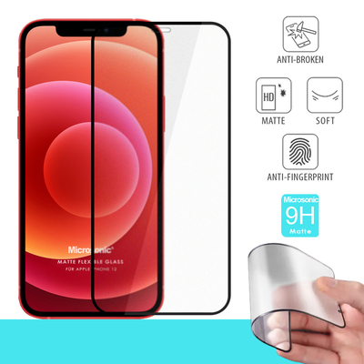 Microsonic Apple iPhone 12 Matte Flexible Ekran Koruyucu Siyah