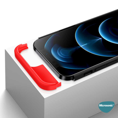 Microsonic Apple iPhone 12 Mini Kılıf Double Dip 360 Protective AYS Kırmızı