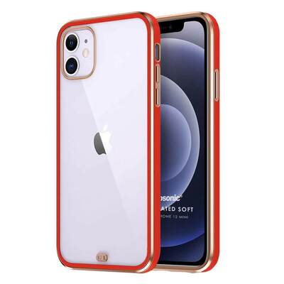 Microsonic Apple iPhone 12 Mini Kılıf Laser Plated Soft Kırmızı