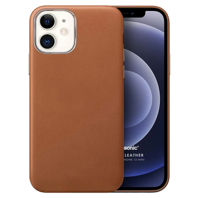 Microsonic Apple iPhone 12 Mini Kılıf Luxury Leather Kahverengi