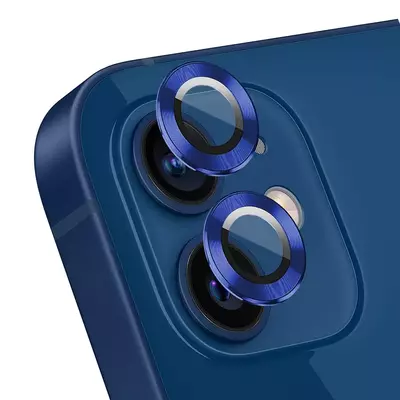 Microsonic Apple iPhone 12 Mini Tekli Kamera Lens Koruma Camı Lacivert