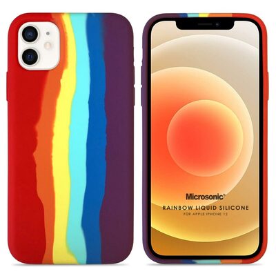 Microsonic Apple iPhone 12 Kılıf Painted Rainbow Pattern Pride Edition