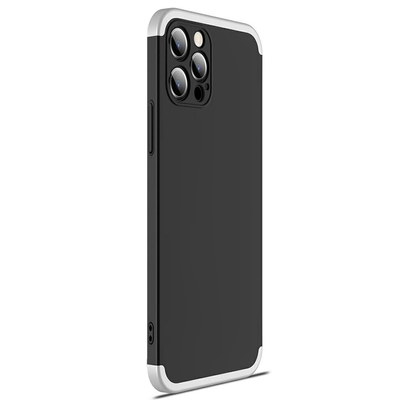 Microsonic Apple iPhone 12 Pro Kılıf Double Dip 360 Protective AYS Siyah Gri