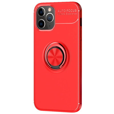Microsonic Apple iPhone 12 Pro Kılıf Kickstand Ring Holder Kırmızı